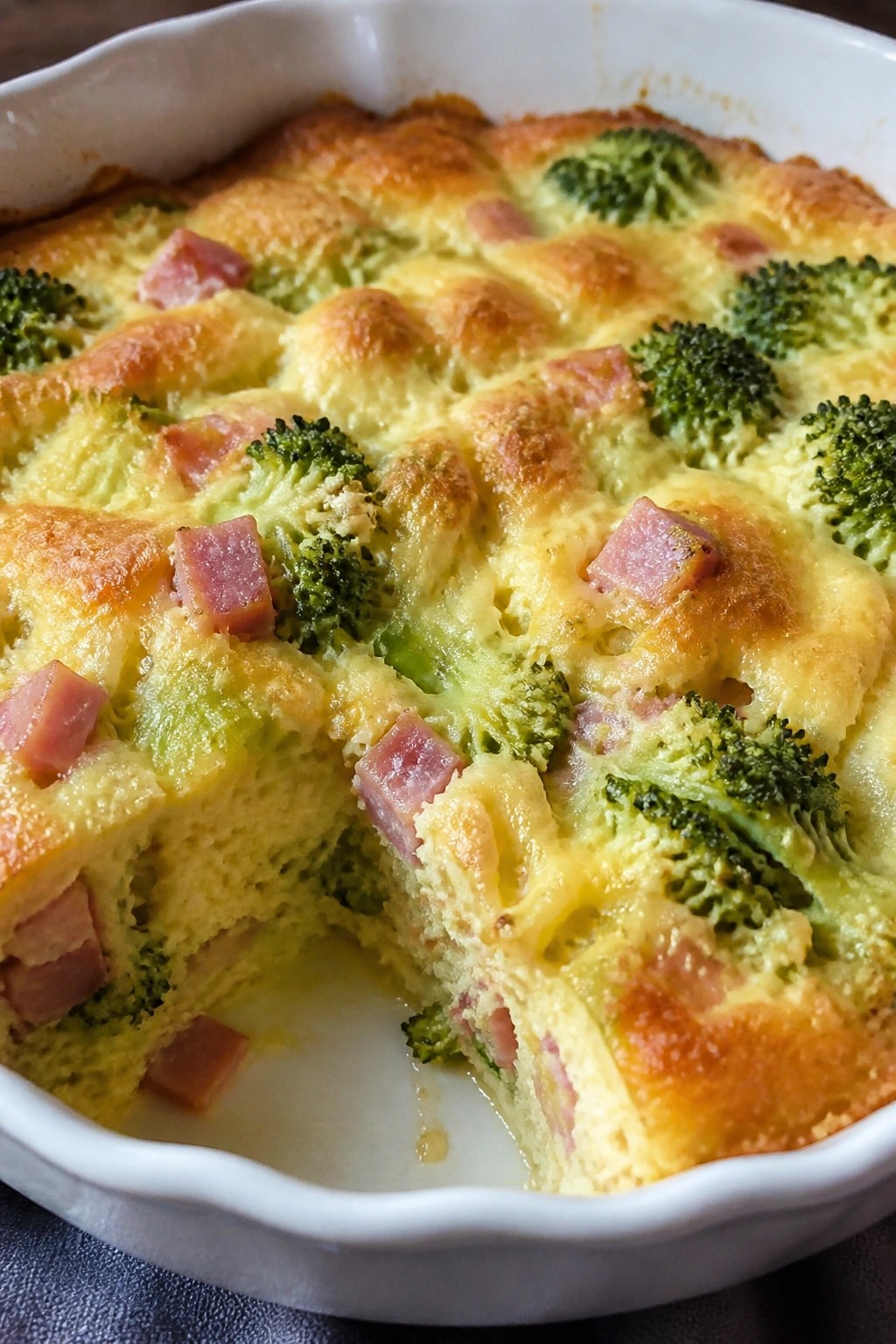 Ham Broccoli and Swiss Cheese Casserole
