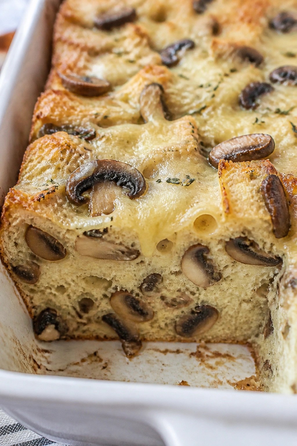 Mushroom Swiss Strata Casserole