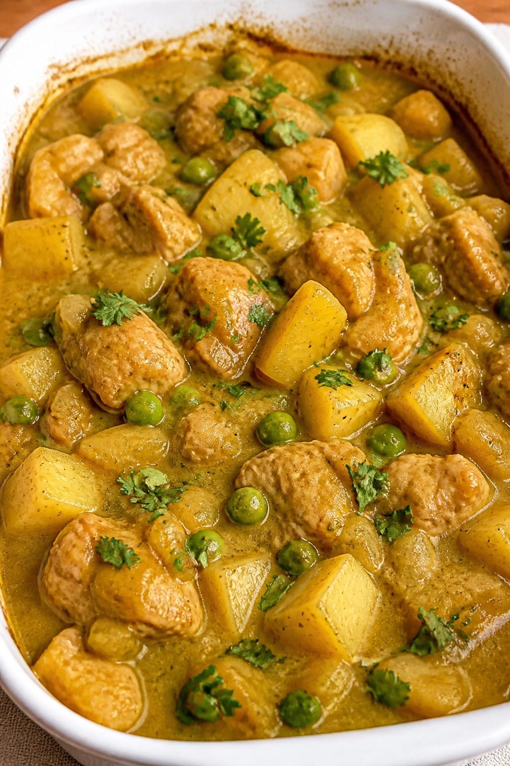 Curry Coconut Chicken Potato Casserole