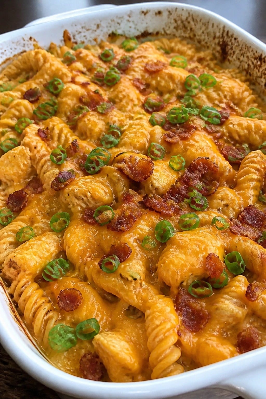 Bacon Ranch Buffalo Chicken Casserole