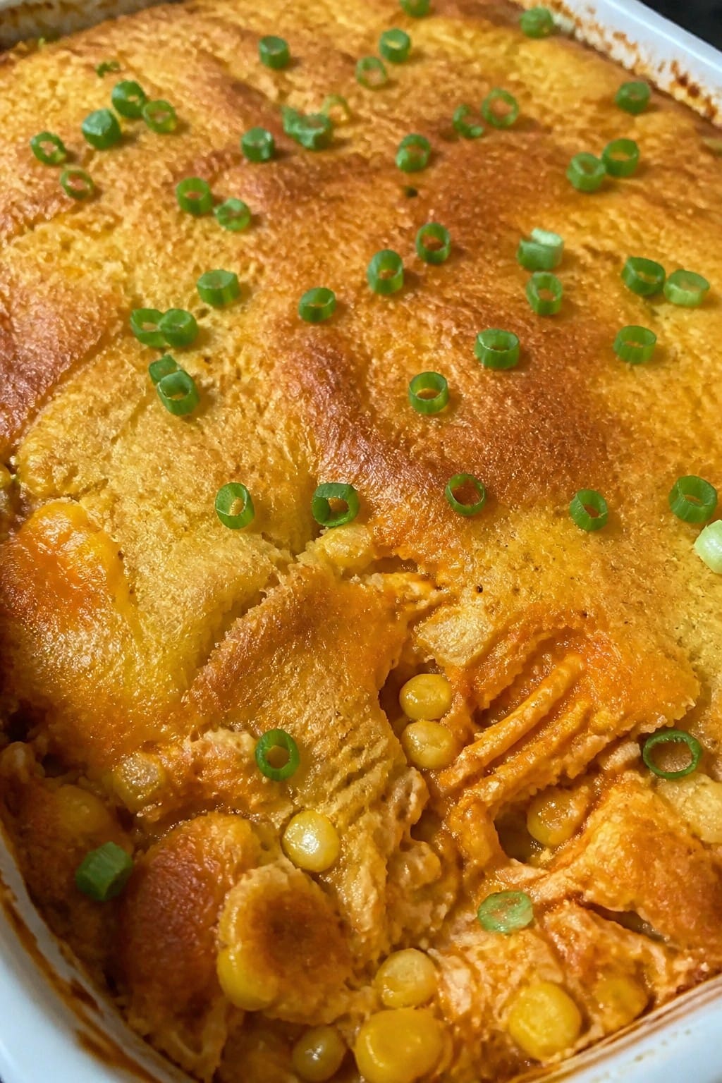 Buffalo Chicken Cornbread Casserole