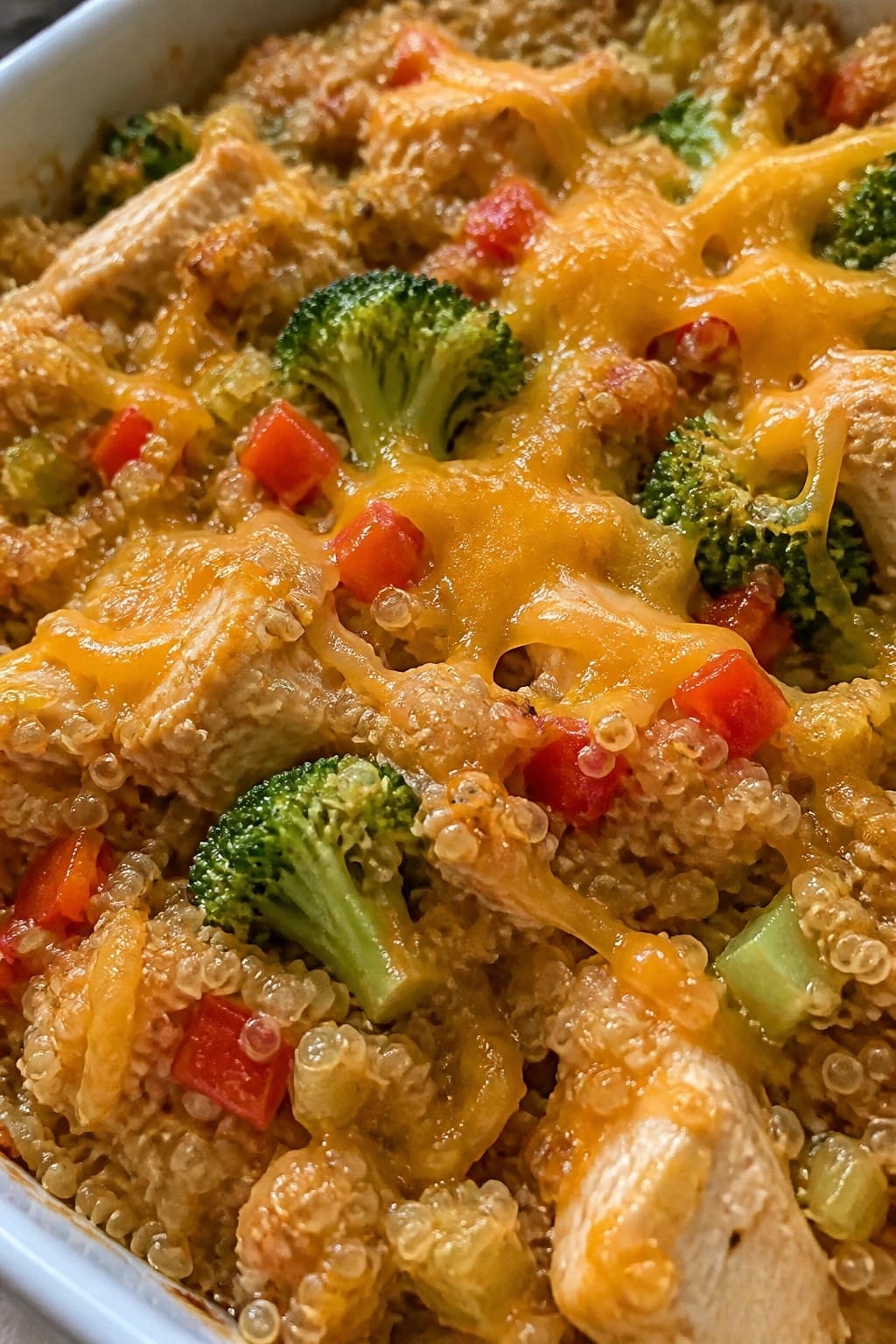 Buffalo Chicken Quinoa Vegetable Casserole