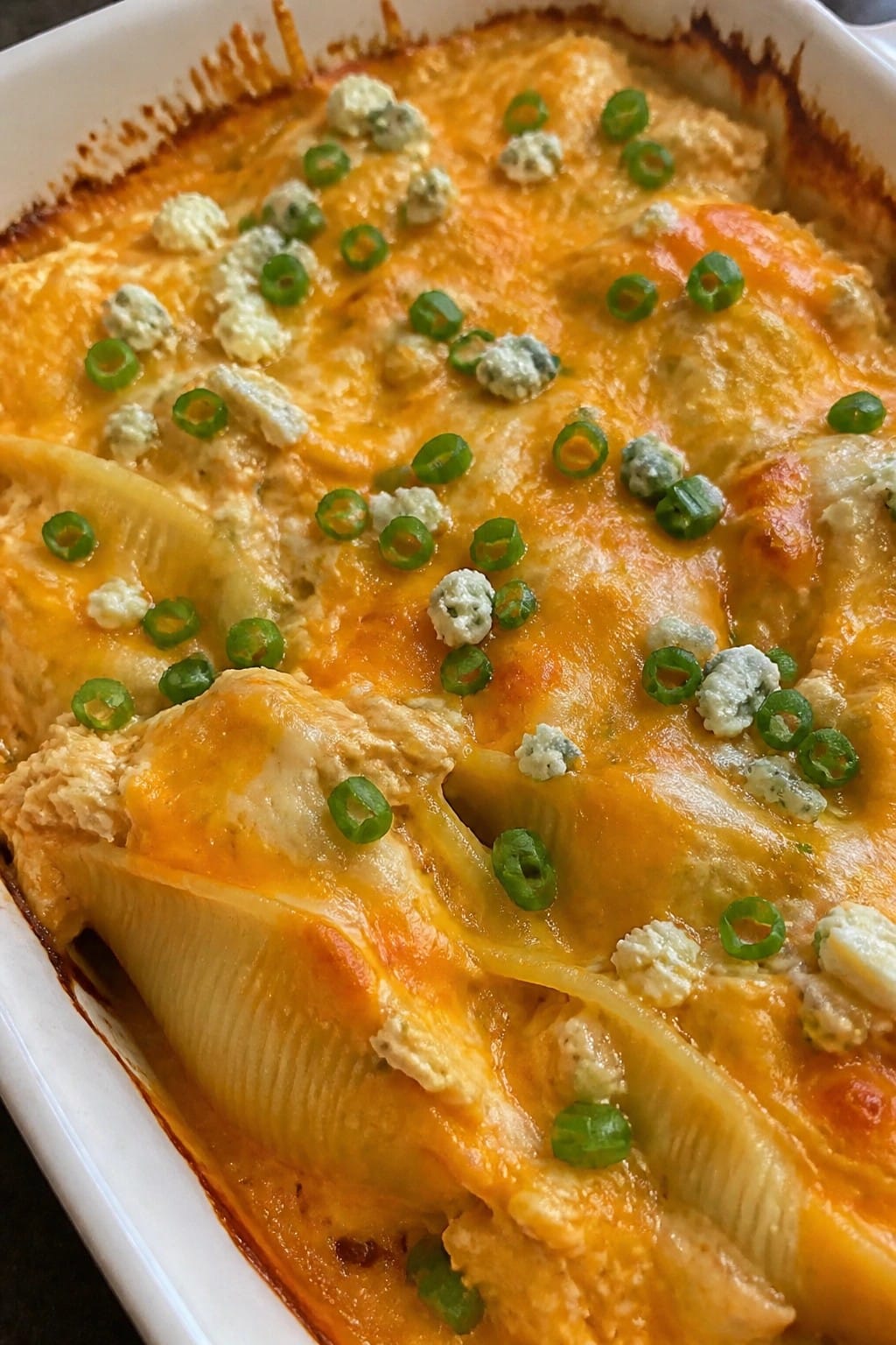 Buffalo Chicken Stuffed Shells Casserole