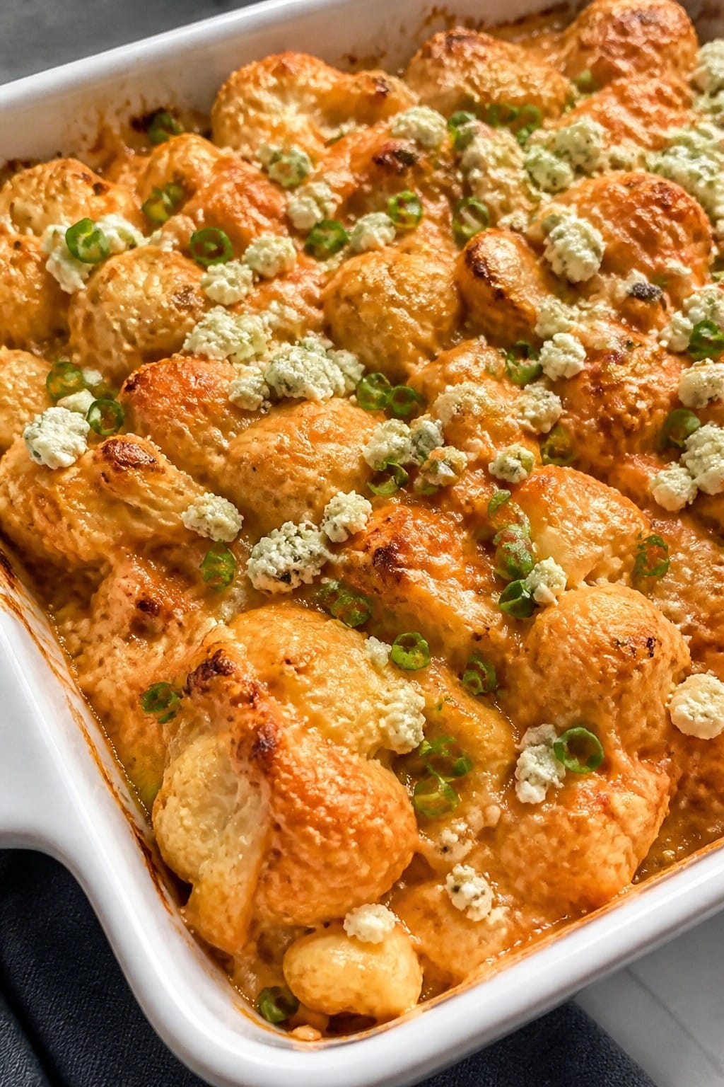 Spicy Buffalo Chicken Cauliflower Casserole