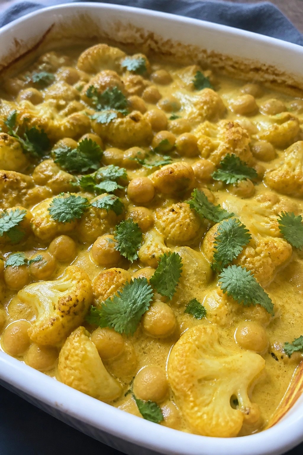 Chickpea Cauliflower Coconut Curry Casserole