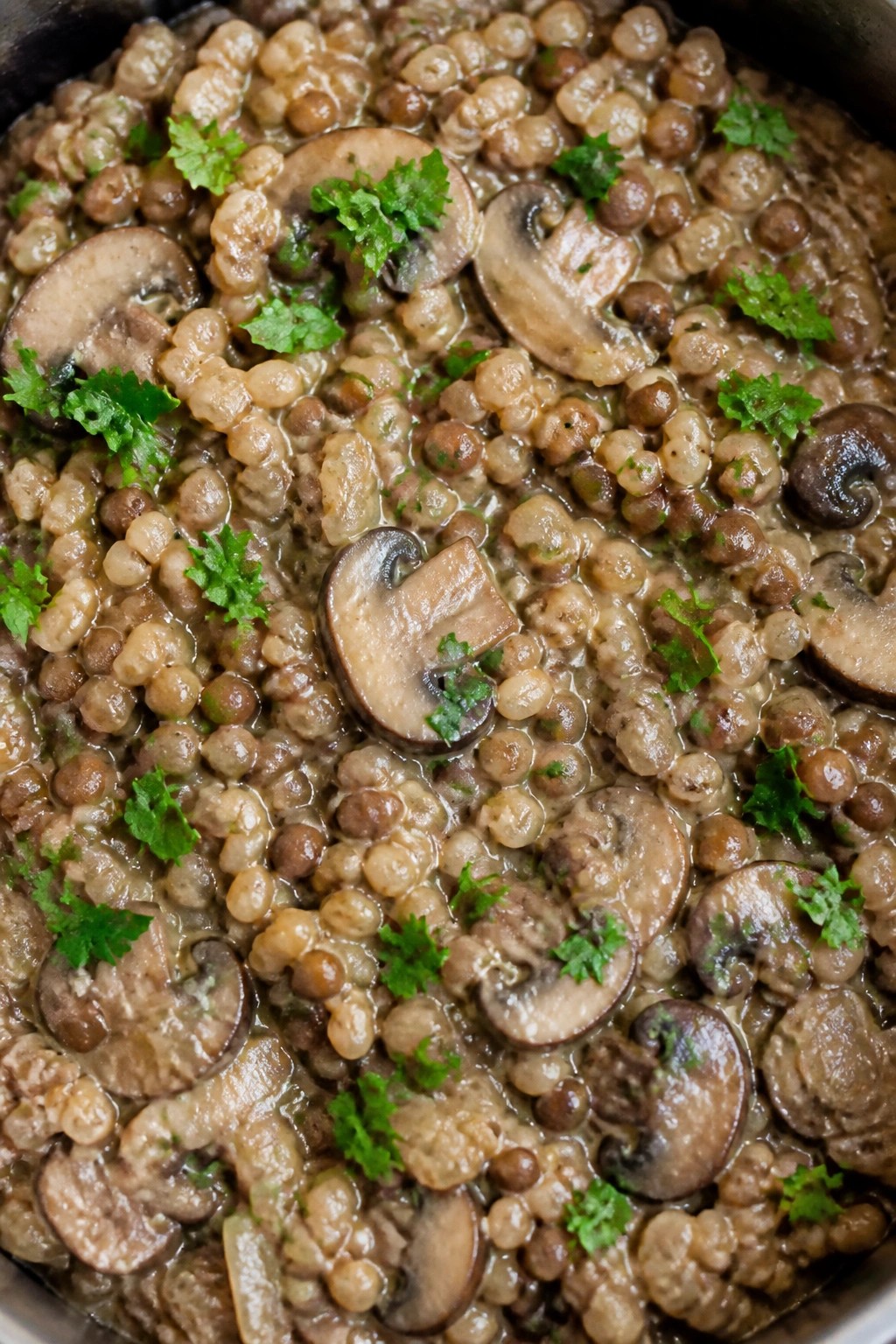 Lentil Mushroom Barley Stroganoff Casserole