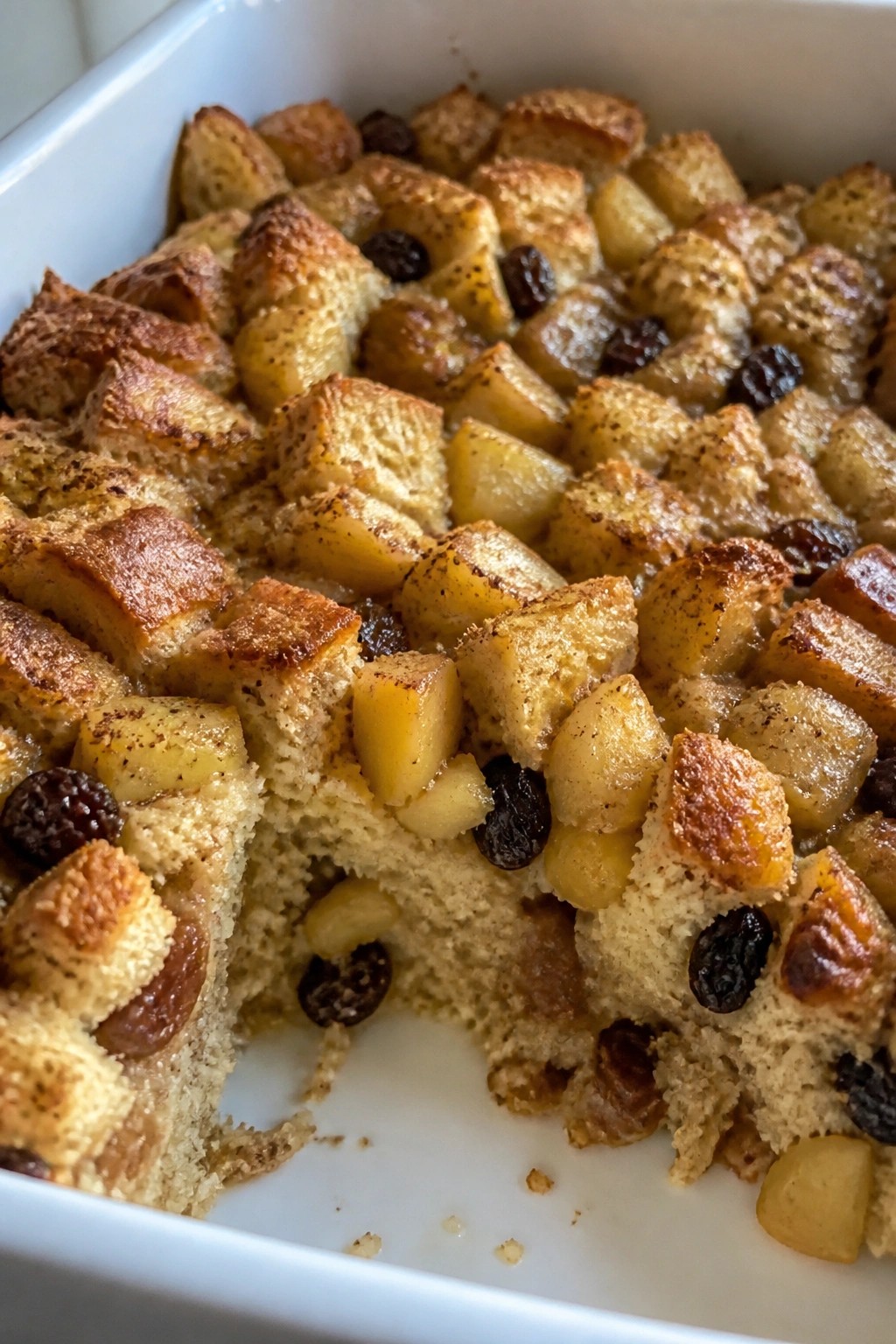 Apple Cinnamon Raisin Bread Breakfast Casserole