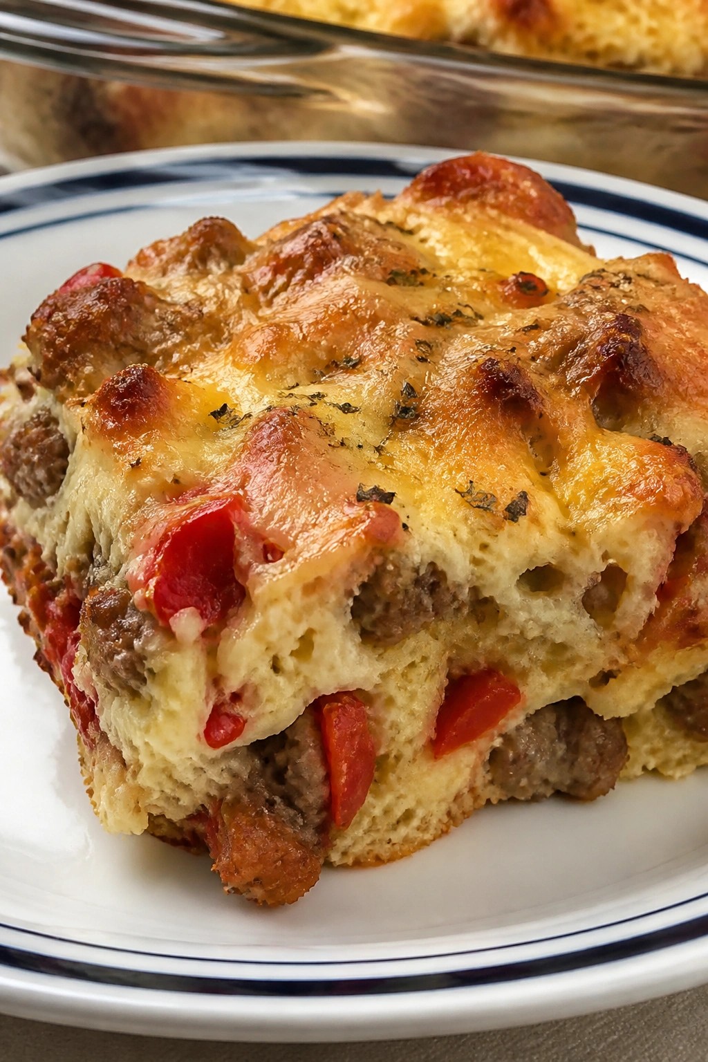 Italian Sausage Roasted Pepper Breakfast Casserole