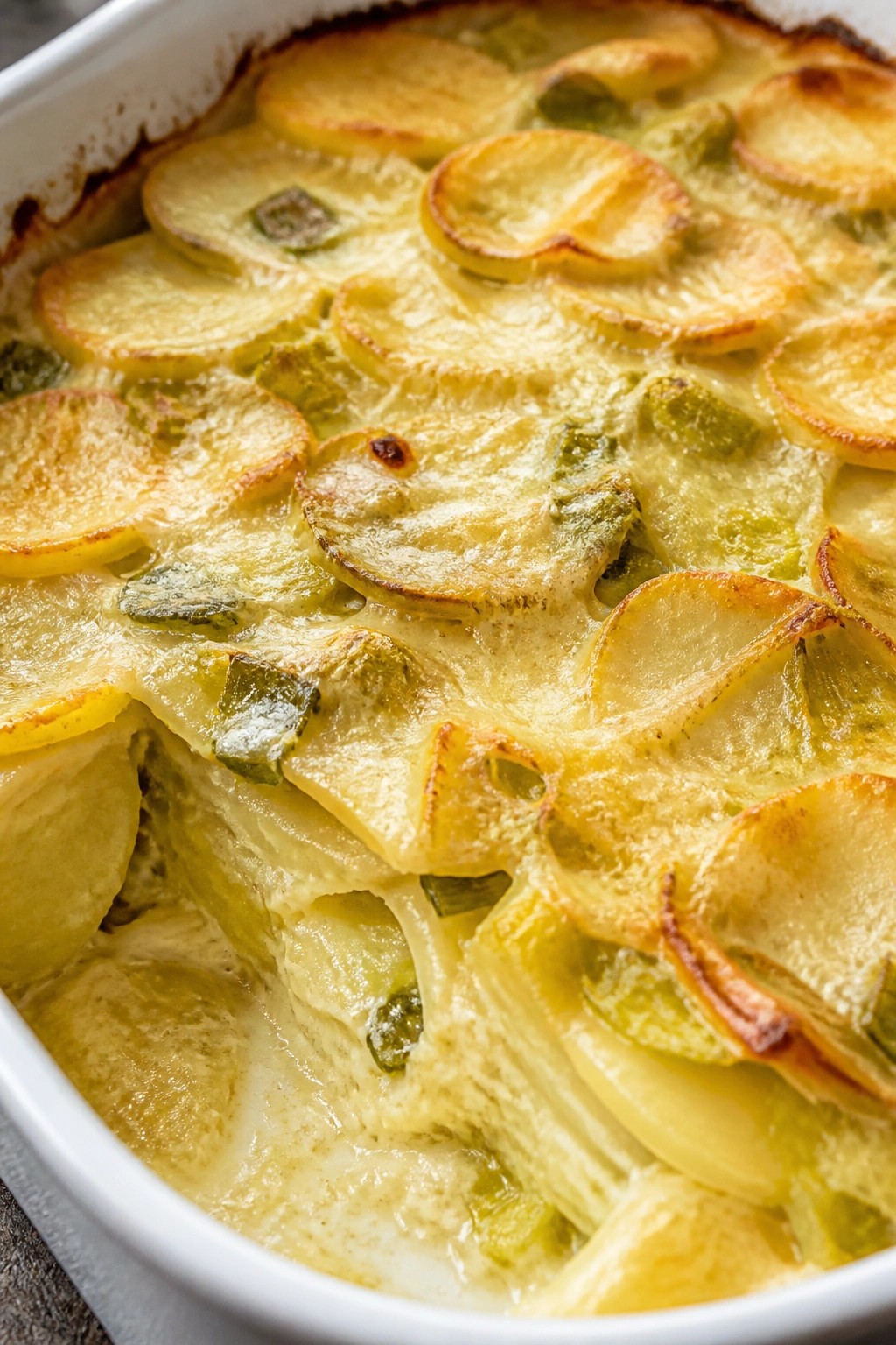 Leek Potato and Fontina Breakfast Casserole