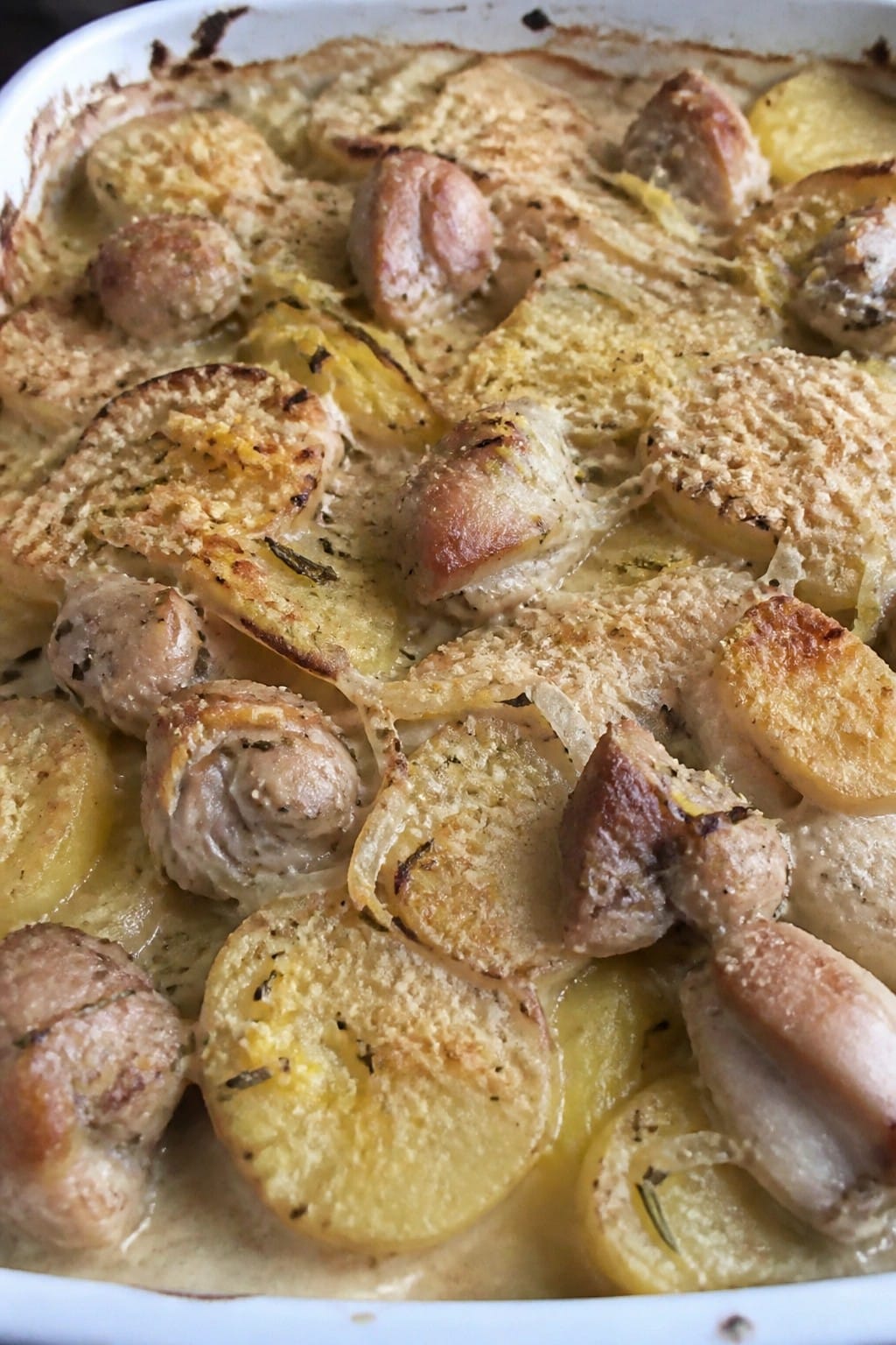 Lemon Rosemary Chicken and Potato Gratin