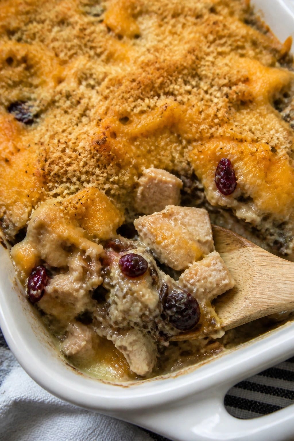 Creamy Turkey and Wild Rice Casserole with Cranberries