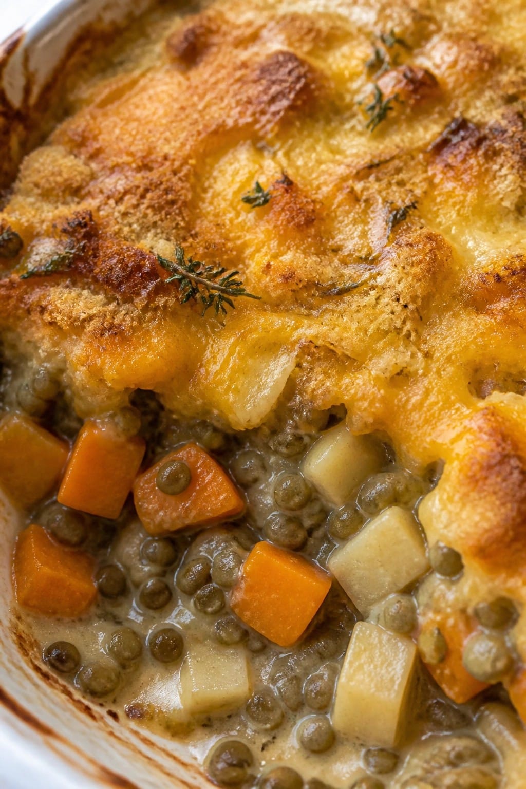 Vegetarian Lentil Root Vegetable Gratin