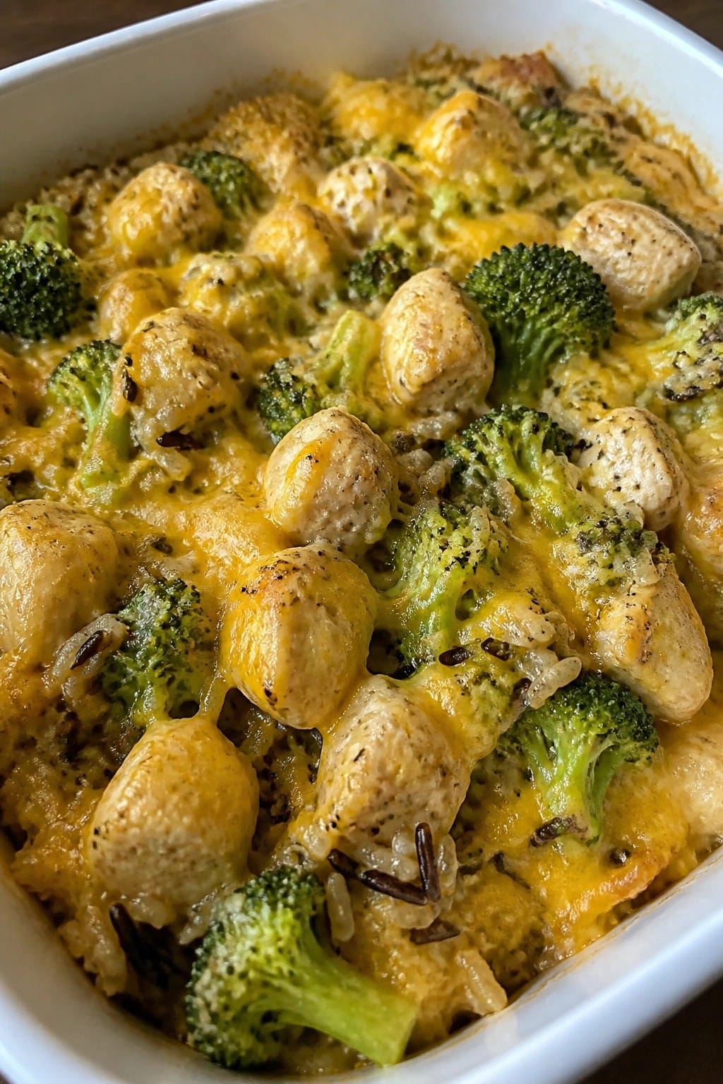 Cheesy Chicken and Broccoli Wild Rice Casserole