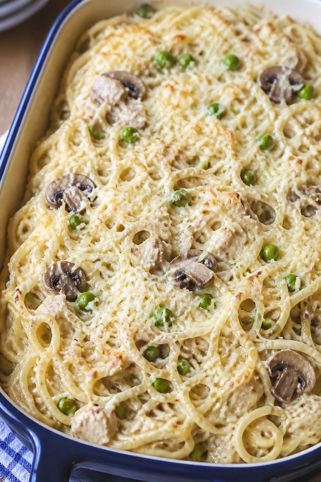 Turkey Tetrazzini with Mushrooms and Peas