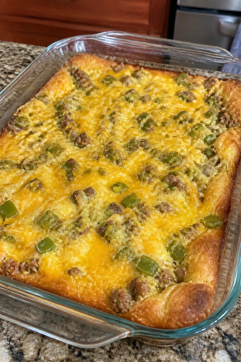 Jalapeno Popper Sausage Crescent Roll Breakfast Casserole