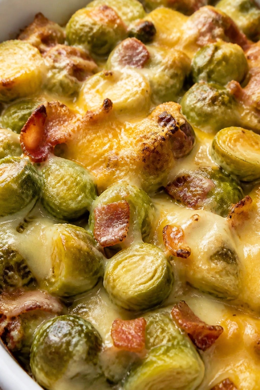 Creamy Brussels Sprouts and Bacon Casserole