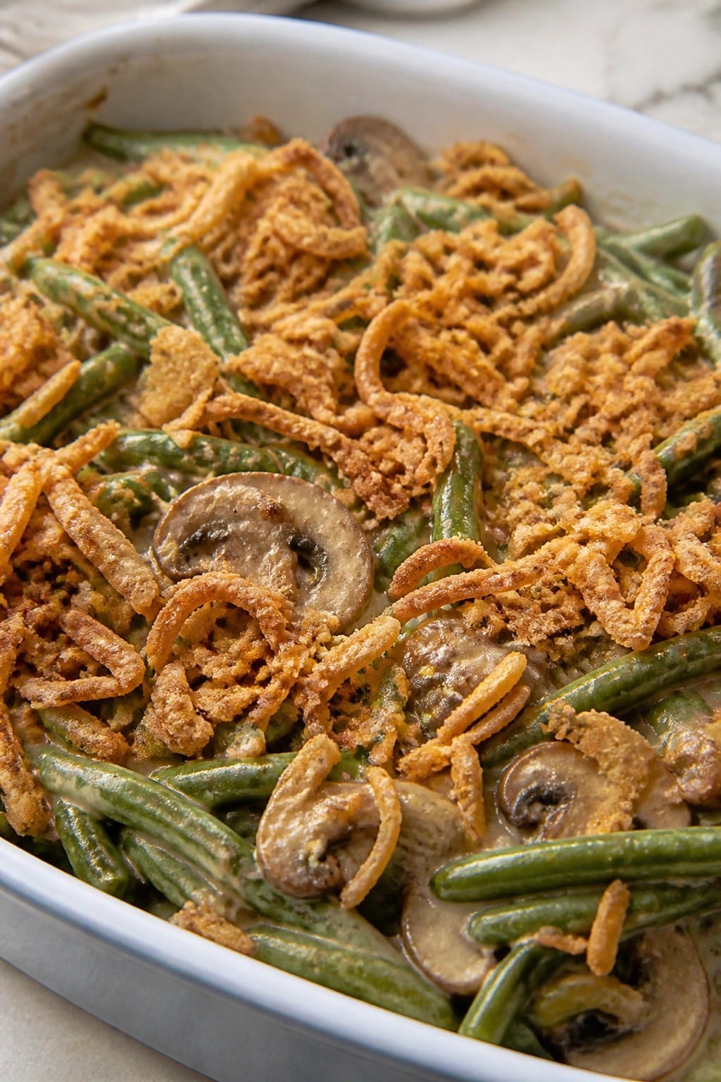 Green Bean Casserole with Crispy Fried Shallots