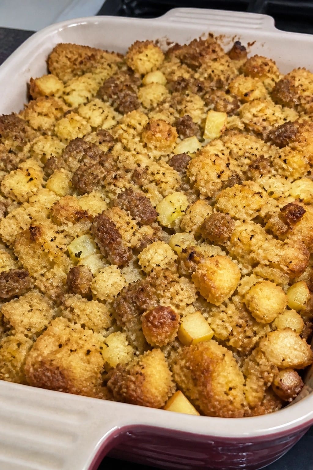 Sausage Apple Cornbread Stuffing Casserole
