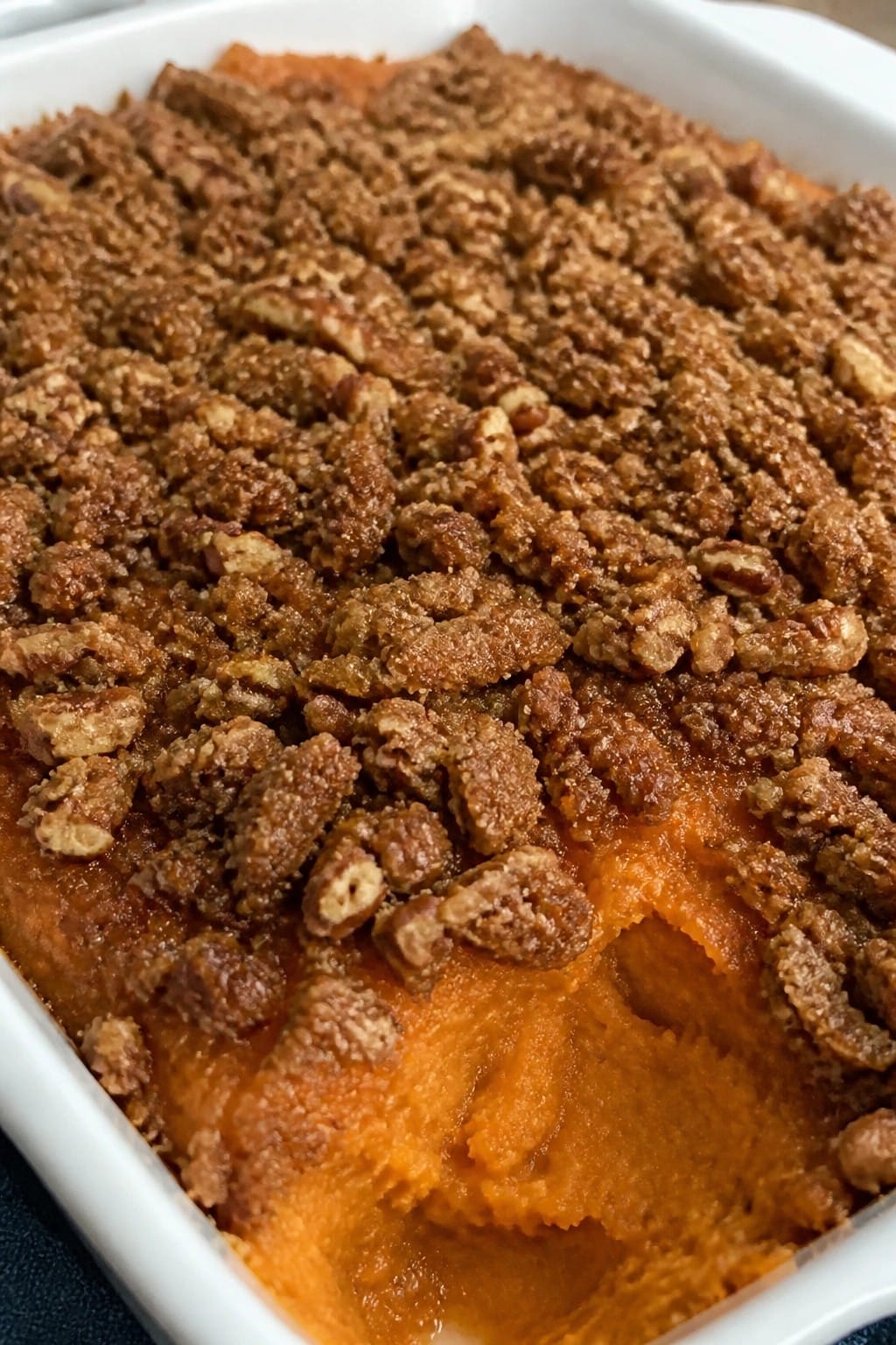 Sweet Potato Casserole with Brown Sugar Pecan Streusel