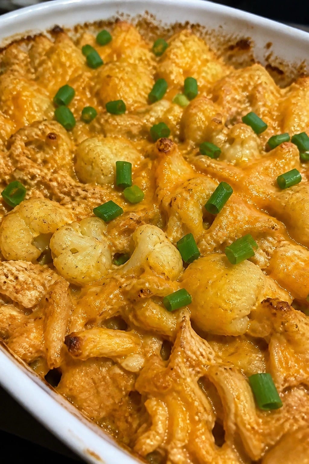 Buffalo Ranch Cauliflower Chicken Casserole