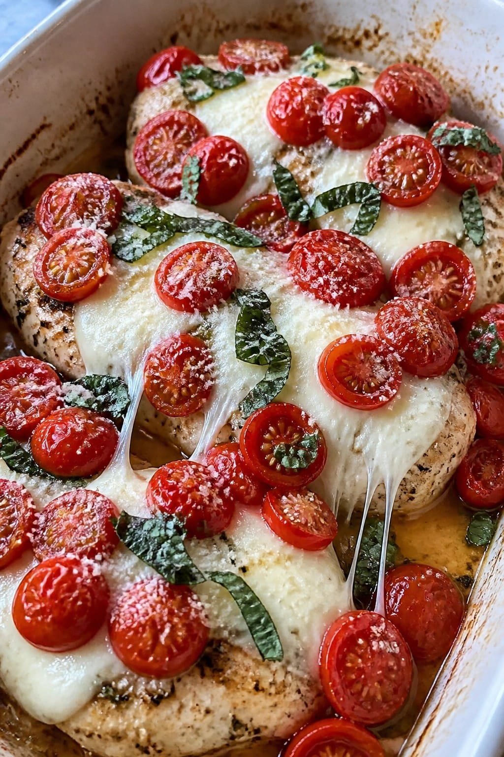 Caprese Chicken Tomato Basil Casserole