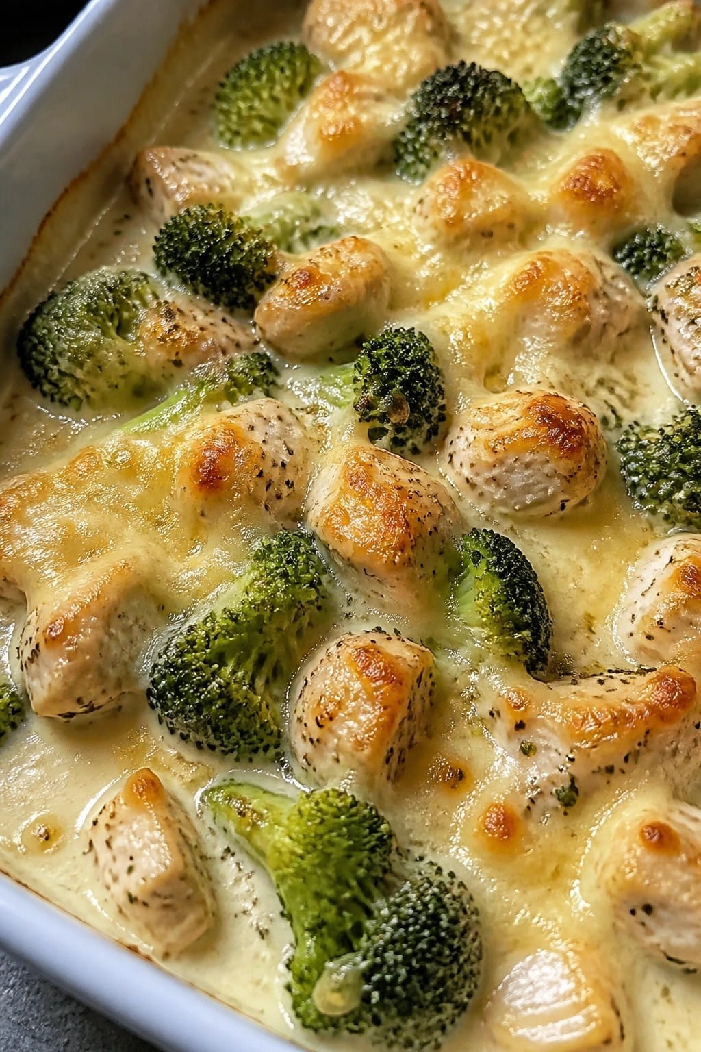 Creamy Garlic Parmesan Broccoli Chicken Casserole