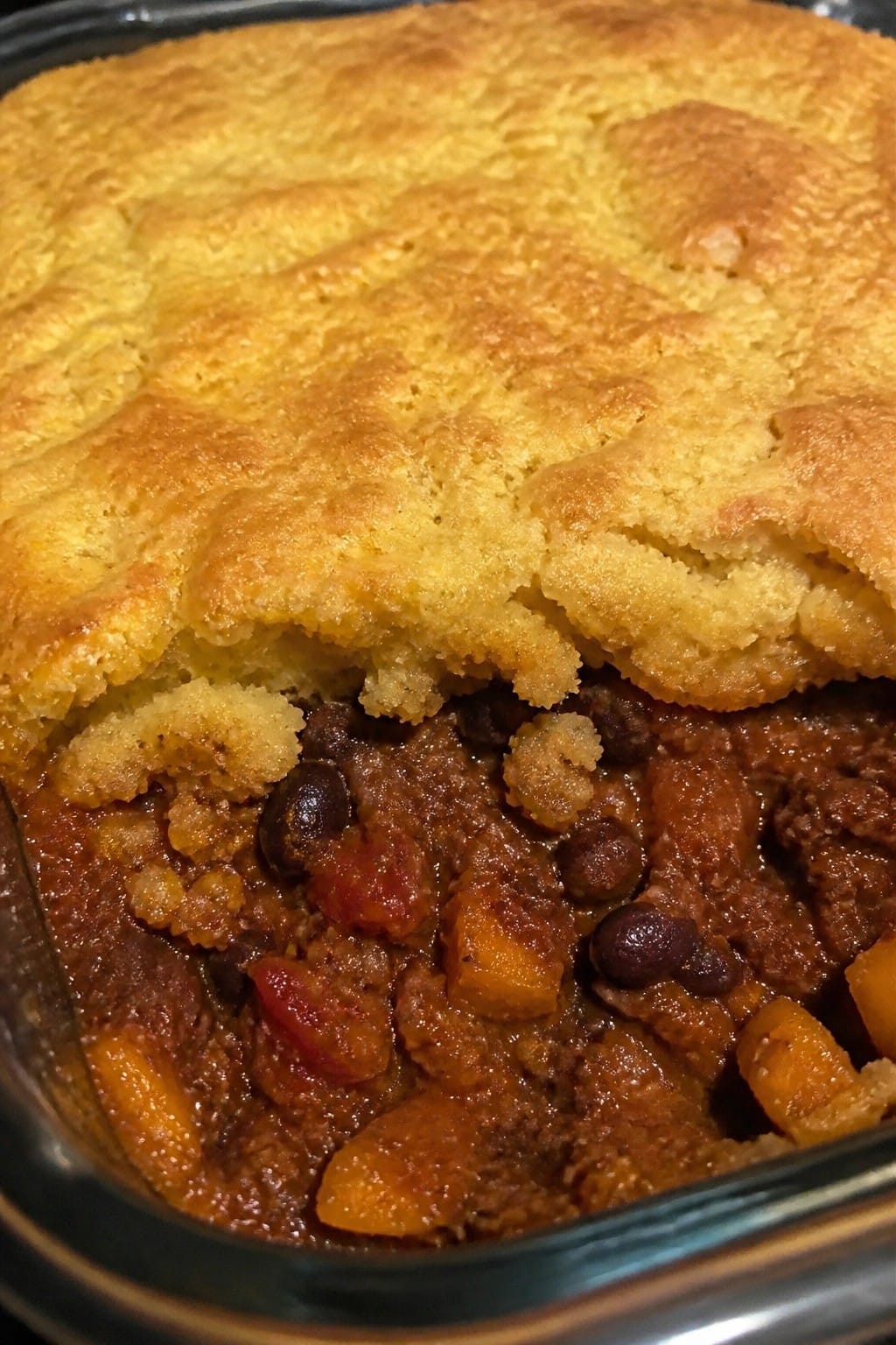 Beef Pumpkin Chili Cornbread Casserole