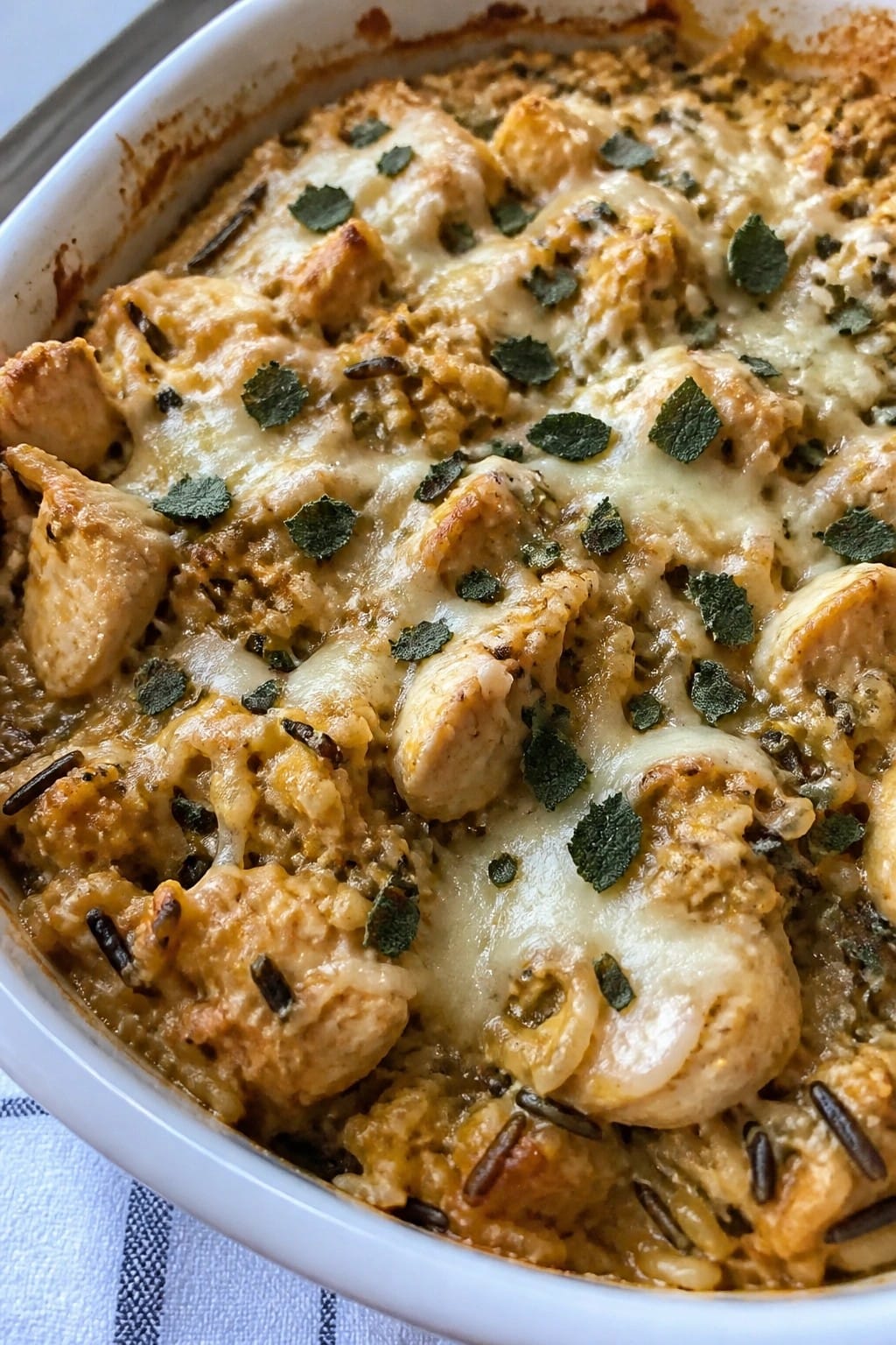 Pumpkin Sage Chicken and Wild Rice Bake