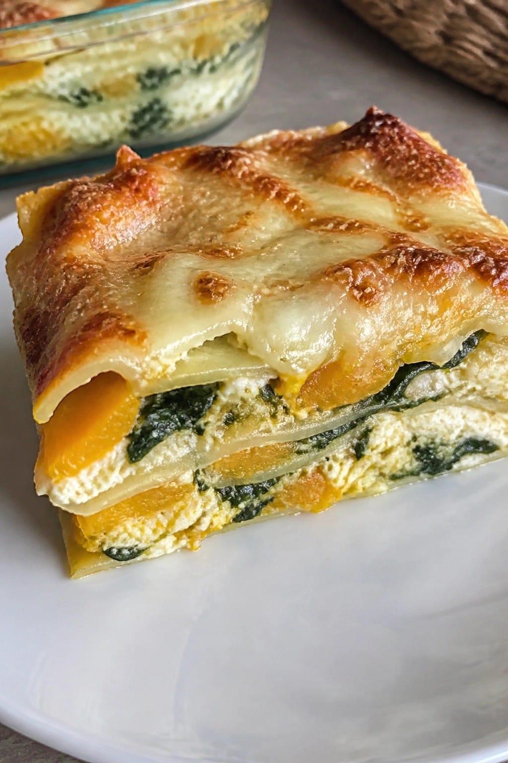 Pumpkin Spinach and Ricotta Lasagna