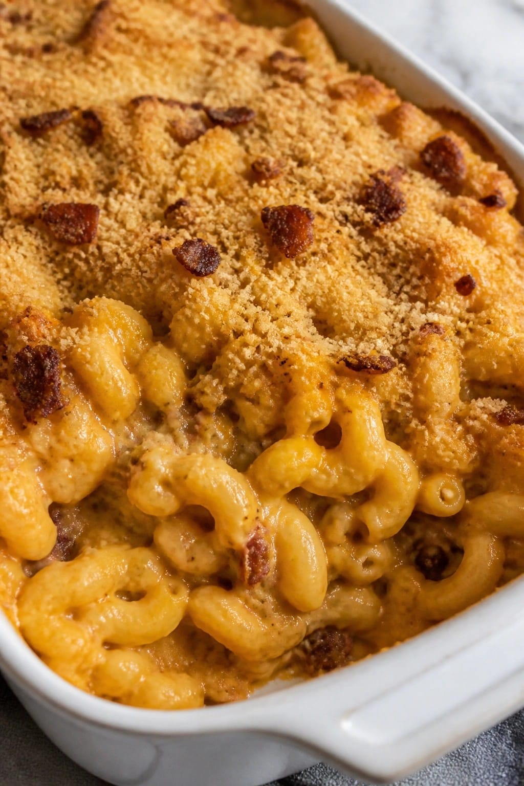 Smoky Pumpkin Bacon Macaroni Casserole