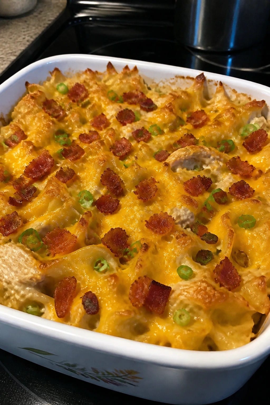 Bacon Ranch Chicken Noodle Casserole
