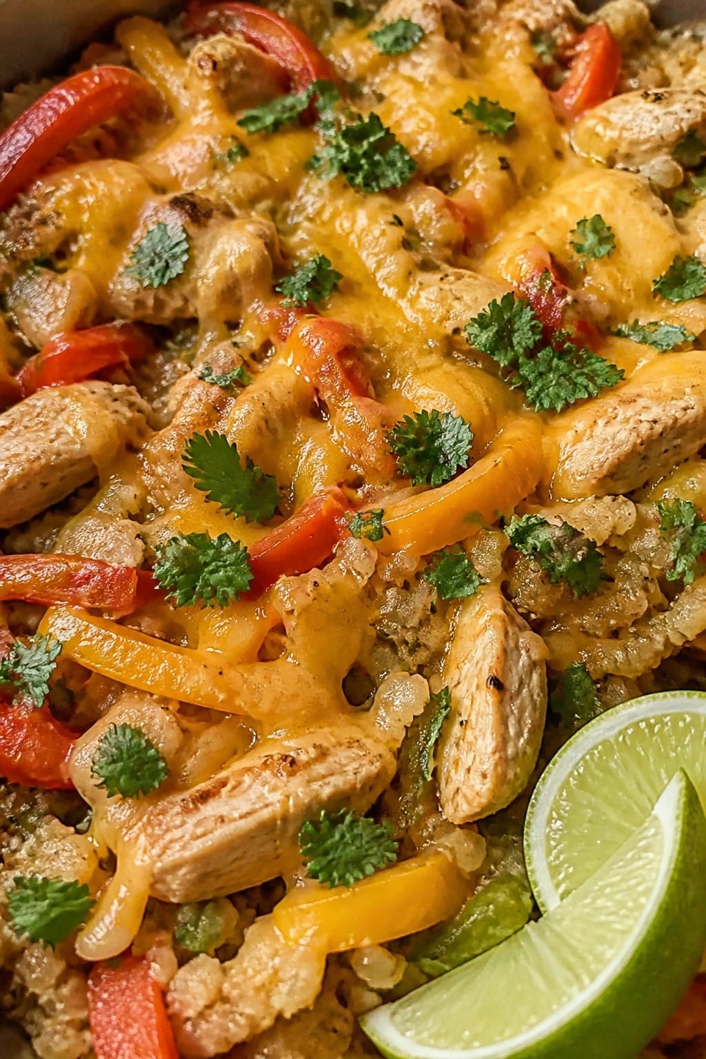Mexican Cauliflower Rice Chicken Fajita Bake