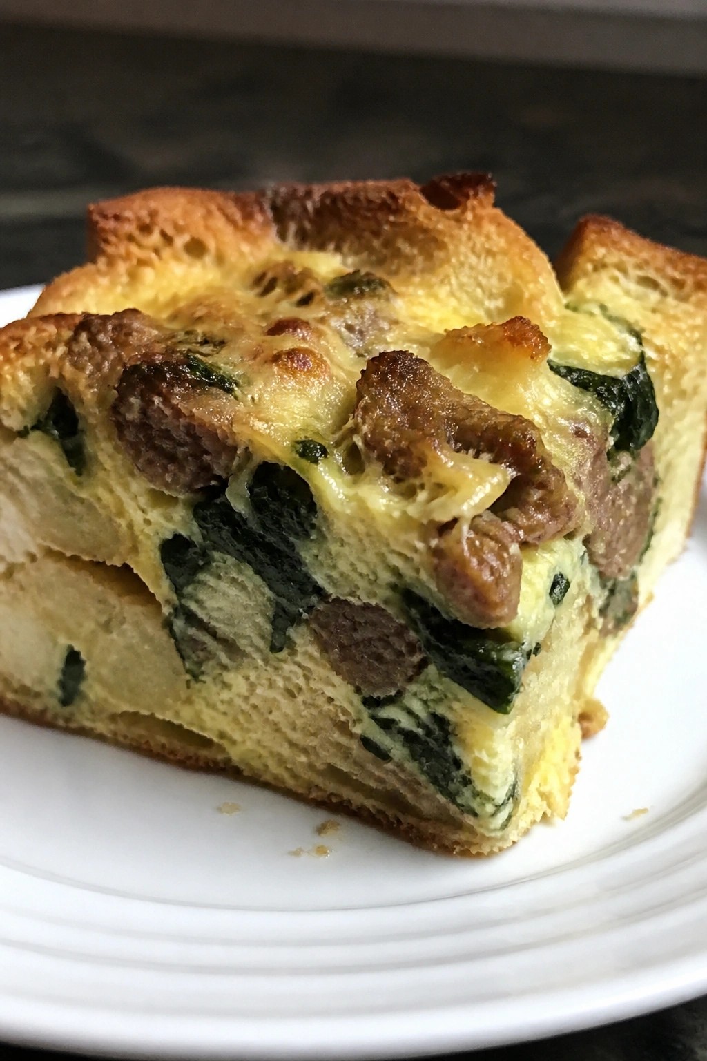 Italian Sausage Spinach and Swiss Strata