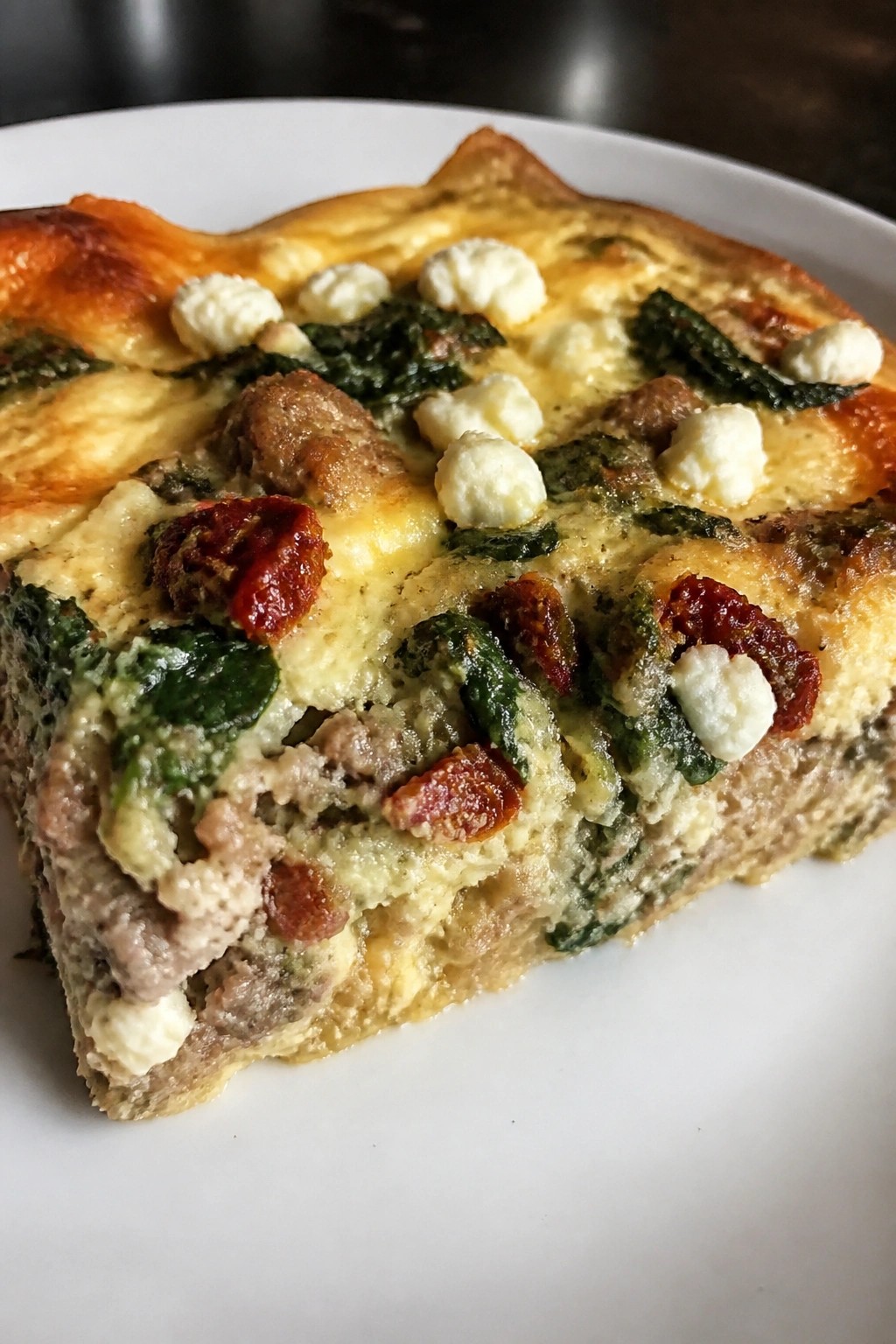 Mediterranean Sausage Feta Sun-Dried Tomato Casserole