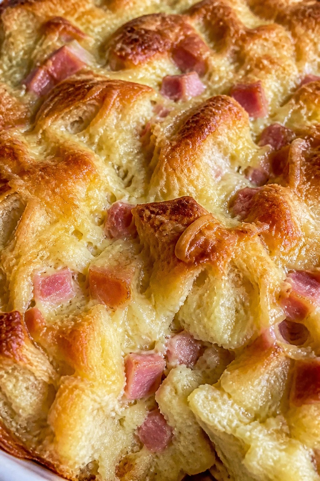 Ham and Gruyère Croissant Breakfast Casserole