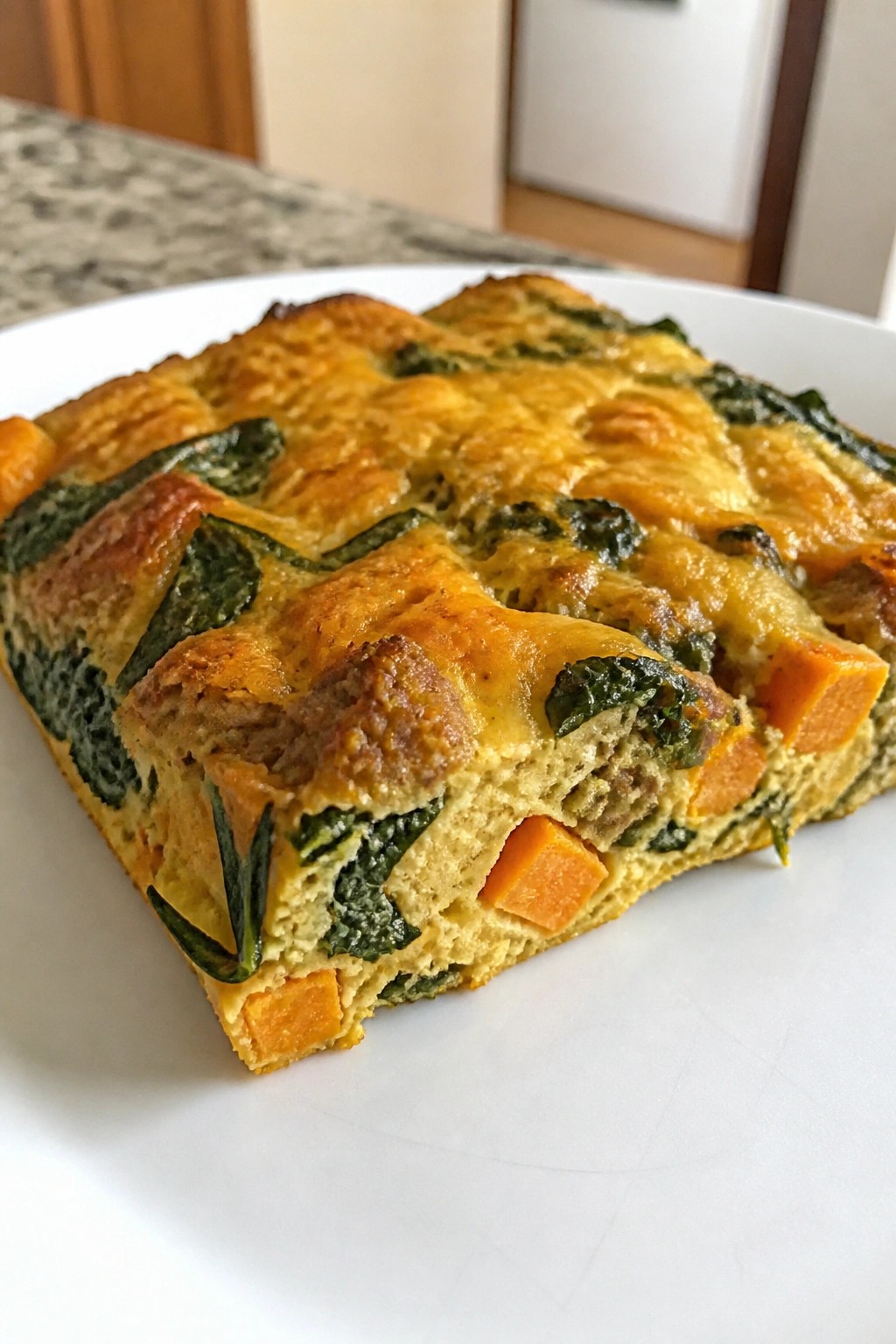 Sweet Potato, Kale, and Turkey Sausage Breakfast Casserole