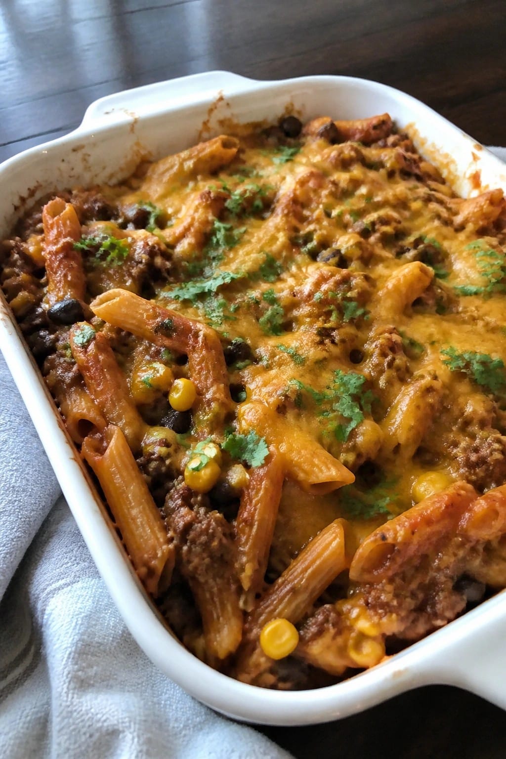 Beef Taco Pasta Bake