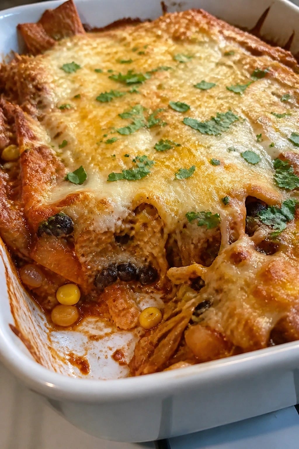 Cheesy Mexican Chicken Enchilada Casserole