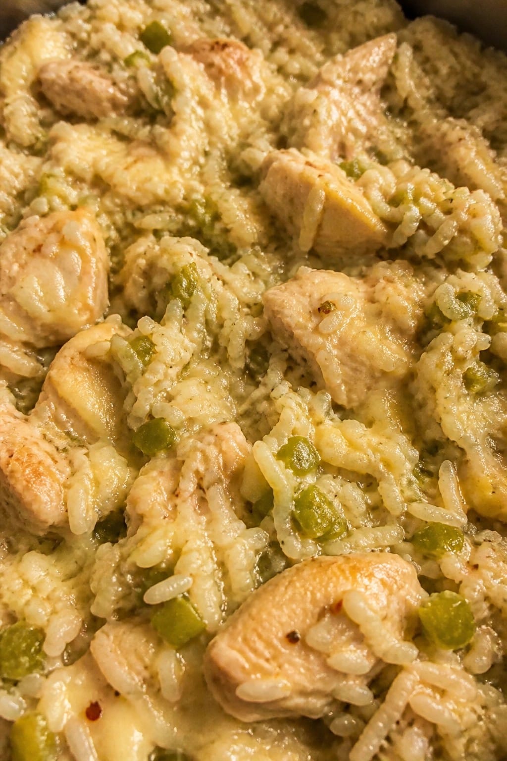 Spicy Green Chile Chicken and Rice Casserole