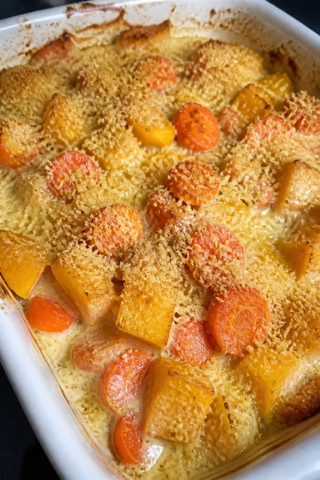 Acorn Squash and Carrot Casserole with Sharp White Cheddar