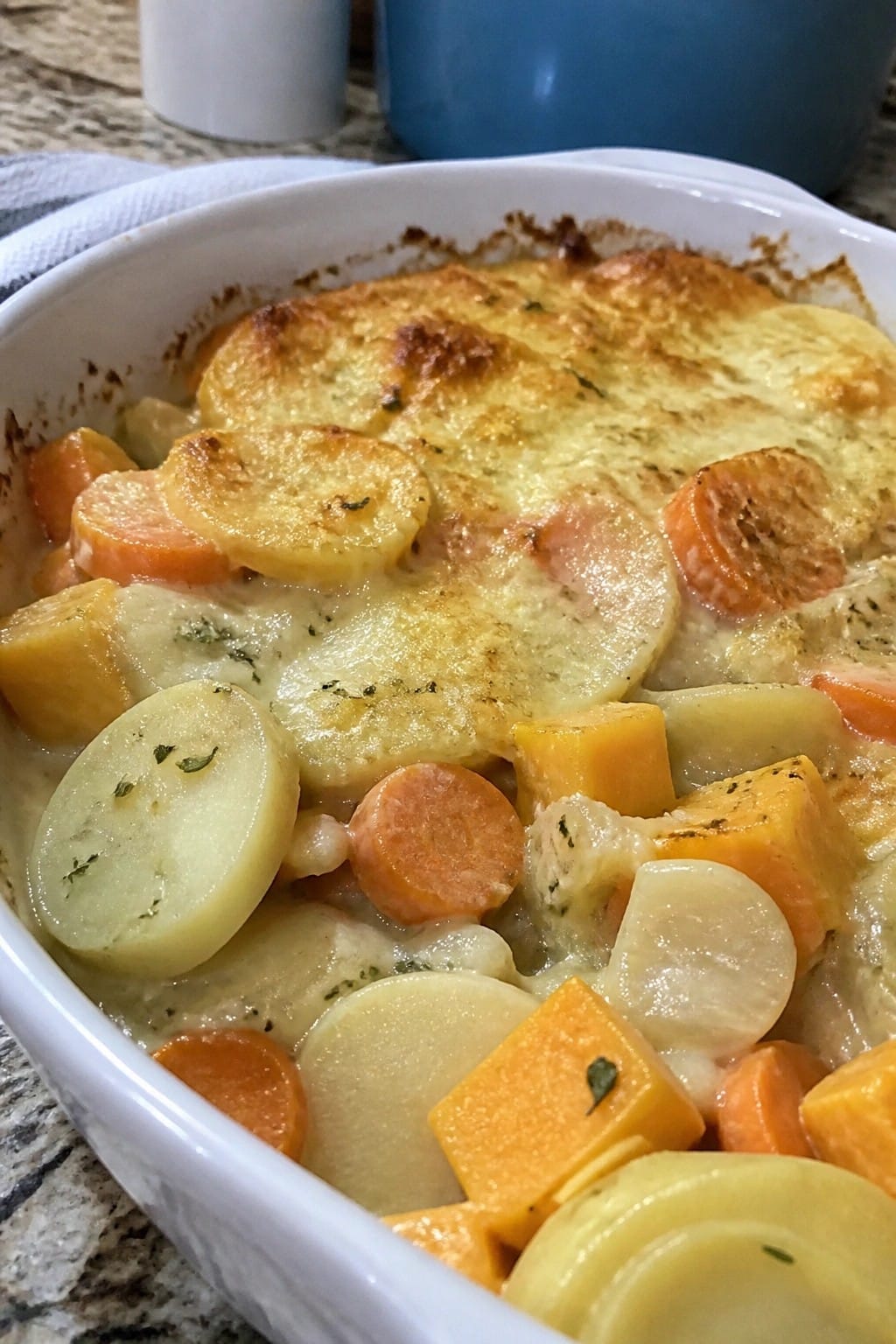 Mixed Root Vegetable Casserole with Creamy Havarti