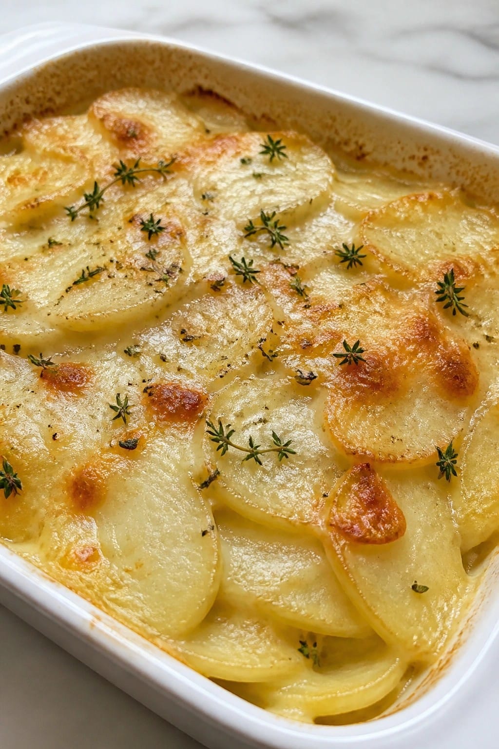 Parsnip and Potato Gratin with Swiss Cheese and Thyme