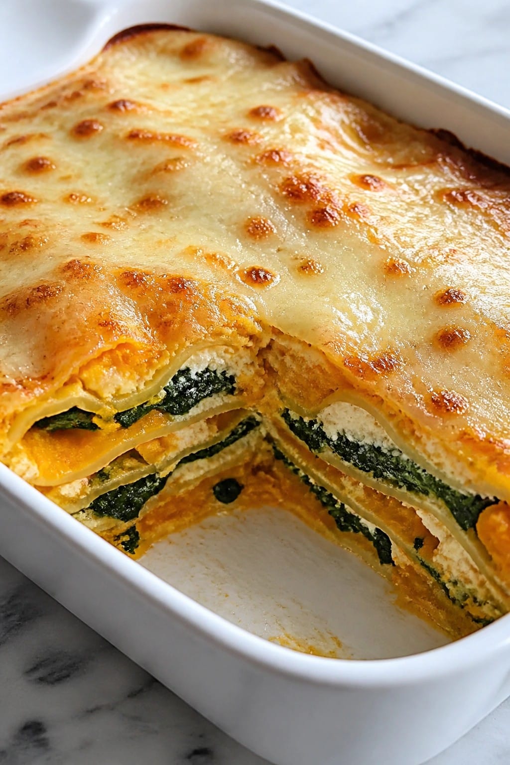Pumpkin and Spinach Lasagna-Style Casserole with Ricotta