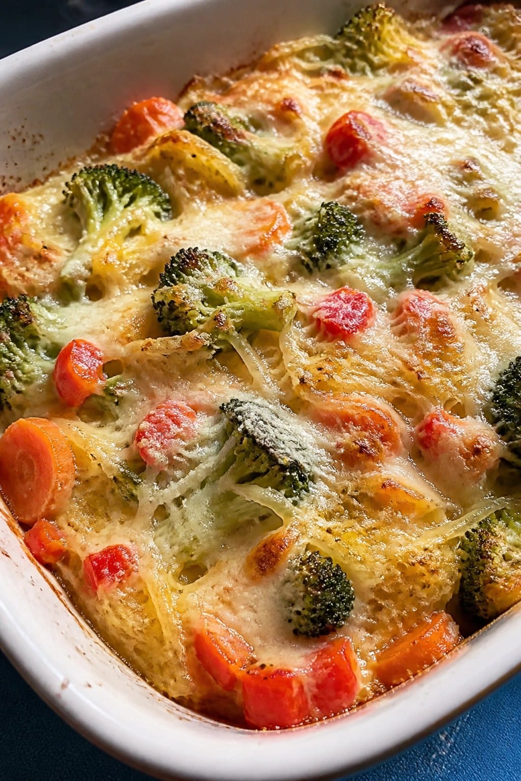 Spaghetti Squash Casserole with Roasted Vegetables and Provolone