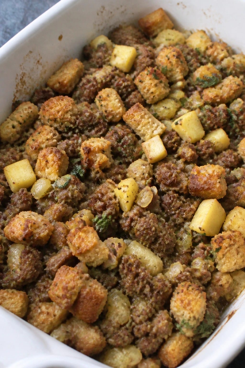 Apple Sage Beef and Stuffing Casserole