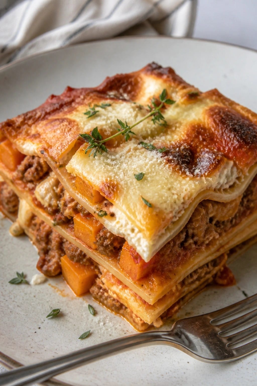 Butternut Squash and Beef Lasagna
