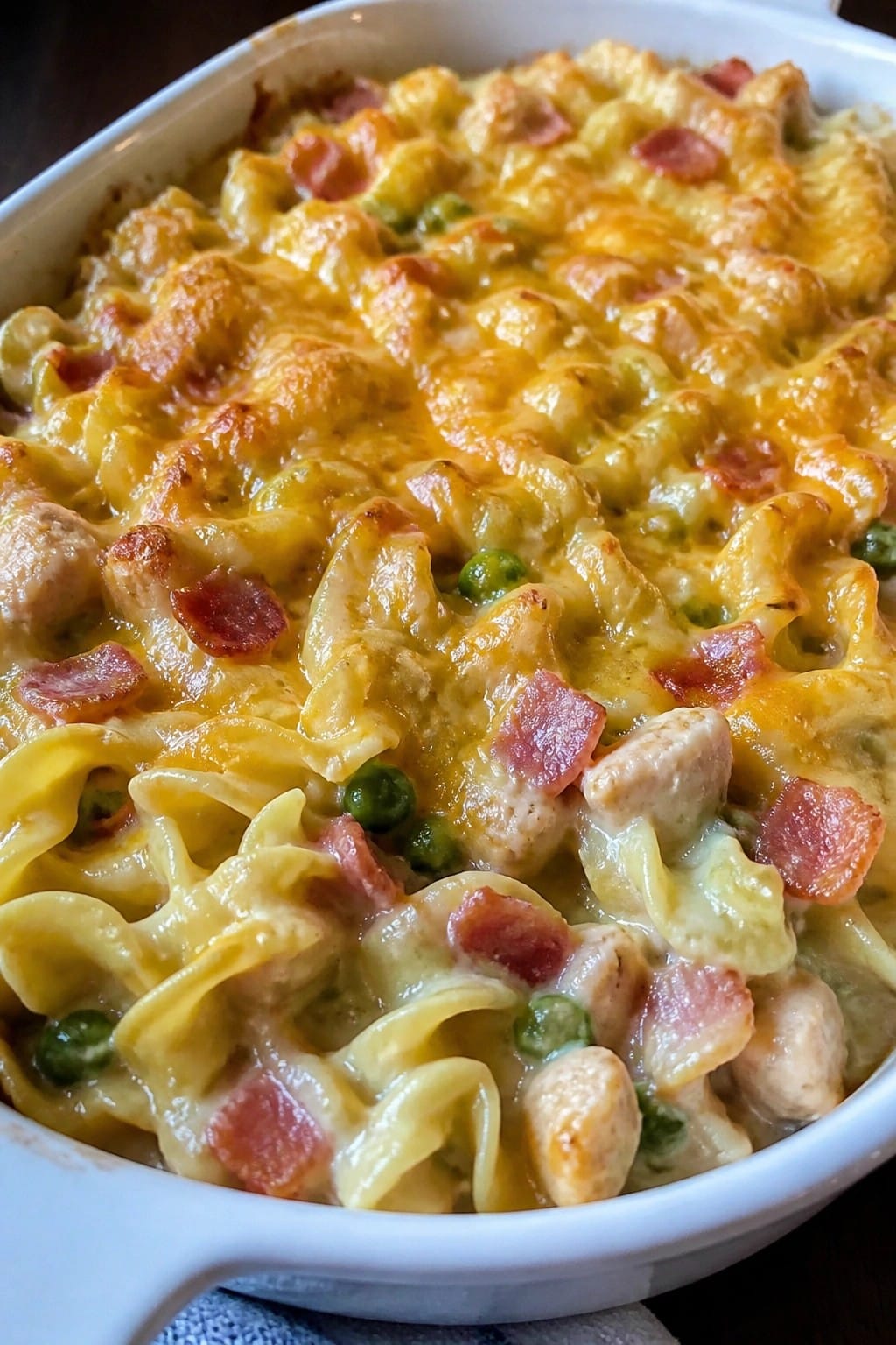 Creamy Bacon and Pea Chicken Casserole