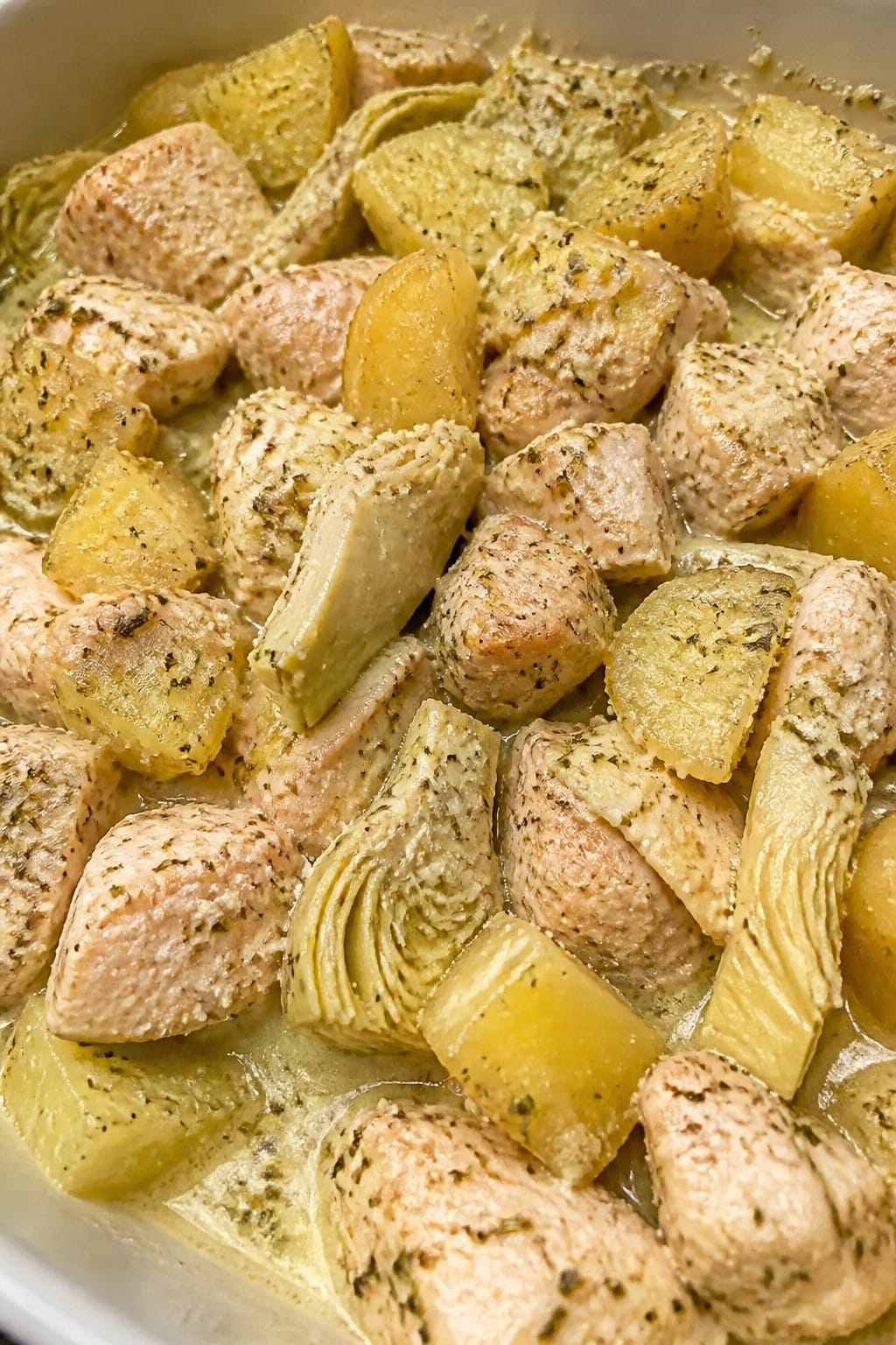 Lemon Artichoke Chicken Casserole with Potatoes