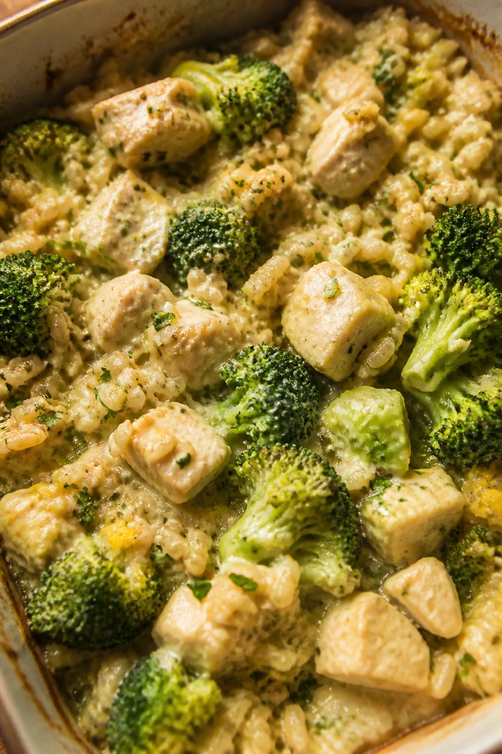 Lemon Herb Brown Rice Broccoli Chicken Casserole