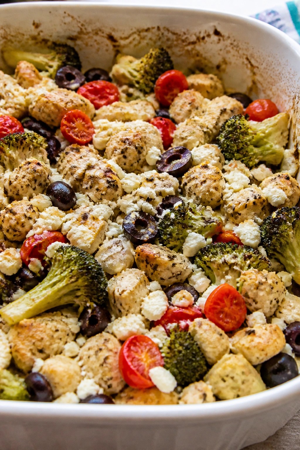 Mediterranean Feta Olive Broccoli Chicken Casserole
